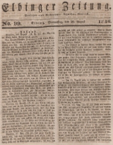 Elbinger Zeitung, No. 99 Donnerstag, 20. August 1846