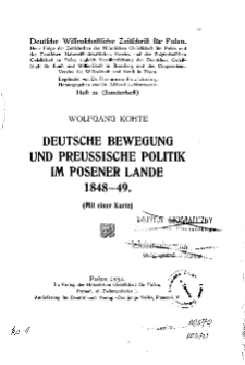 Deutsche wissenschaftliche Zeitschrift für Polen, 1931, H. 21.