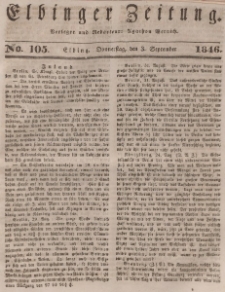 Elbinger Zeitung, No. 105 Donnerstag, 3. September 1846