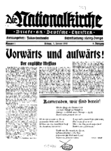 Die Nationalkirche : Briefe an Deutsche Christen, Jg. 9, 1940, H. 1.