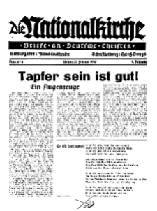 Die Nationalkirche : Briefe an Deutsche Christen, Jg. 9, 1940, H. 6.