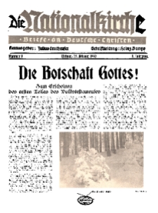 Die Nationalkirche : Briefe an Deutsche Christen, Jg. 9, 1940, H. 8.