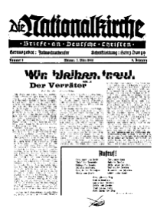 Die Nationalkirche : Briefe an Deutsche Christen, Jg. 9, 1940, H. 9.
