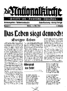 Die Nationalkirche : Briefe an Deutsche Christen, Jg. 9, 1940, H. 12.