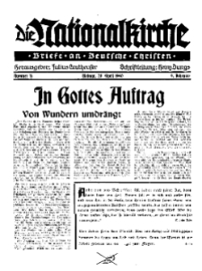 Die Nationalkirche : Briefe an Deutsche Christen, Jg. 9, 1940, H. 16.