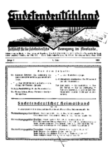 Sudetendeutschland : Zeitschrift für die sudetendeutsche Bewegung im Auslande, 1929, H. 7