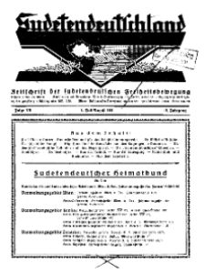 Sudetendeutschland : Zeitschrift für die sudetendeutsche Bewegung im Auslande, 1931, H. 7-8