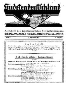Sudetendeutschland : Zeitschrift für die sudetendeutsche Bewegung im Auslande, 1931, H. 9