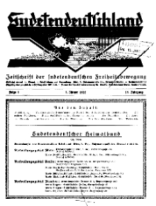 Sudetendeutschland : Zeitschrift für die sudetendeutsche Bewegung im Auslande, 1932, H. 1