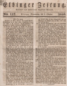 Elbinger Zeitung, No. 117 Donnerstag, 1. Oktober 1846