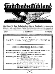 Sudetendeutschland : Zeitschrift für die sudetendeutsche Bewegung im Auslande, 1932, H. 9