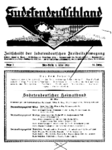 Sudetendeutschland : Zeitschrift für die sudetendeutsche Bewegung im Auslande, 1933, H. 2