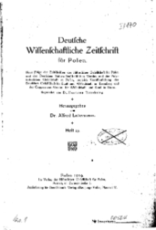 Deutsche wissenschaftliche Zeitschrift für Polen, 1929, H. 15.