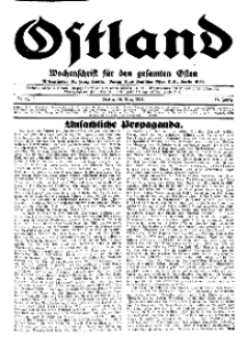 Ostland : Wochenschrift für den gesamten Osten, Jg. 15, 1934, Nr 11.