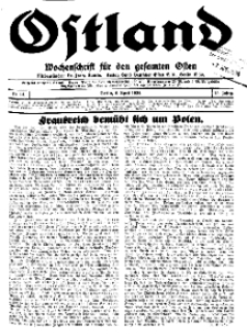 Ostland : Wochenschrift für den gesamten Osten, Jg. 15, 1934, Nr 14.
