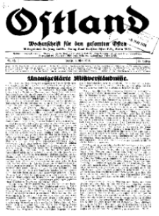Ostland : Wochenschrift für den gesamten Osten, Jg. 15, 1934, Nr 18.