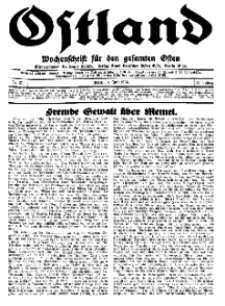 Ostland : Wochenschrift für den gesamten Osten, Jg. 15, 1934, Nr 27.