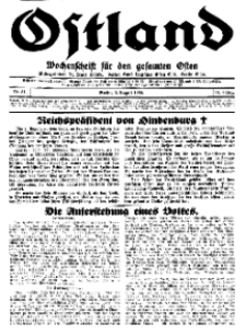 Ostland : Wochenschrift für den gesamten Osten, Jg. 15, 1934, Nr 31.