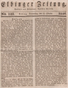 Elbinger Zeitung, No. 123 Donnerstag, 15. Oktober 1846