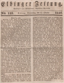 Elbinger Zeitung, No. 123 Donnerstag, 15. Oktober 1846