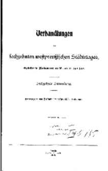 Verhandlungen des sechzehnten westpreussischen Städtetages, abgehalten in Marienwerder am 26. und 27. Juni 1908.