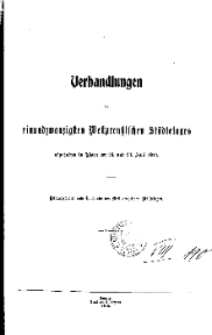 Verhandlungen des einundzwanzigsten westpreussischen Städtetages, abgehalten in Thorn am 23. und 24. Juni 1913.