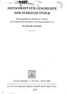 Zeitschrift für Geschichte der Sudetenländer, 1943, H. 2.