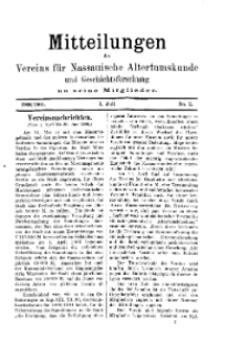 Mitteilunges des Vereins für Nassauische Altertumskunde und Geschichtsforschung an seine Mitglieder, 1900/1901, No. 2.