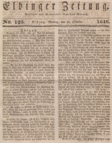 Elbinger Zeitung, No. 125 Montag, 19. Oktober 1846