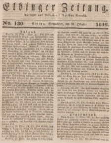 Elbinger Zeitung, No. 130 Sonnabend, 31. Oktober 1846