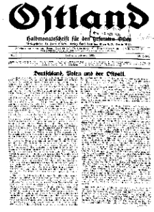 Ostland : Halbmonatsschrift für den gesamten Osten, Jg. 16, 1935, Nr 3.