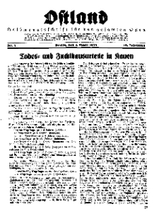 Ostland : Halbmonatsschrift für den gesamten Osten, Jg. 16, 1935, Nr 7.