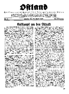 Ostland : Halbmonatsschrift für den gesamten Osten, Jg. 16, 1935, Nr 8.