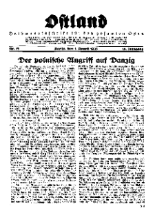 Ostland : Halbmonatsschrift für den gesamten Osten, Jg. 16, 1935, Nr 15.