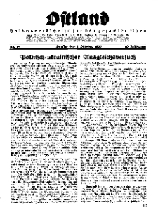 Ostland : Halbmonatsschrift für den gesamten Osten, Jg. 16, 1935, Nr 19.