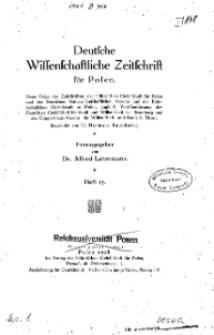 Deutsche wissenschaftliche Zeitschrift für Polen, 1928, H. 13.