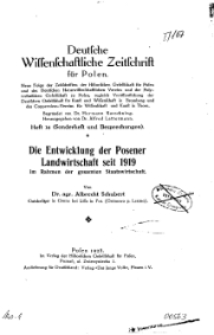 Deutsche wissenschaftliche Zeitschrift für Polen, 1928, H. 14.
