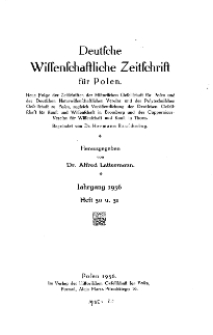 Deutsche wissenschaftliche Zeitschrift für Polen, 1936, H. 30.