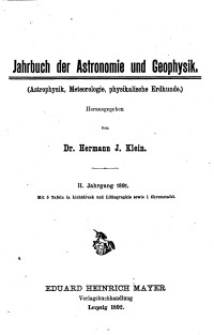 Jahrbuch der Astronomie und Geophysik, 2. Jg. 1891