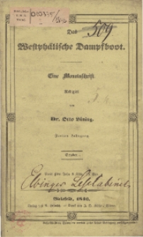 Das Westphälische Dampfboot : eine Monatsschrift, 2. Jg. 1846, [H. 10].