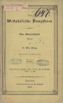 Das Westphälische Dampfboot : eine Monatsschrift, 3. Jg. 1847, [H. 10].