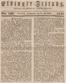 Elbinger Zeitung, No. 138 Donnerstag, 19. November 1846