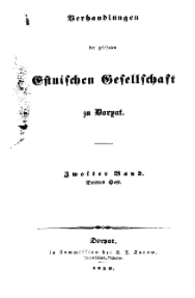 Verhandlungen der Gelehrten Estnischen Gesellschaft zu Dorpat, 1850, Bd. 2, H. 3.