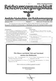 Reichsversorgungsblatt : Amtliche Nachrichten der Reichsversorgung, Jg.1943, Nr 7.