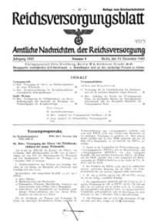 Reichsversorgungsblatt : Amtliche Nachrichten der Reichsversorgung, Jg.1943, Nr 9.
