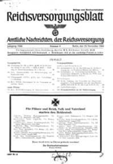Reichsversorgungsblatt : Amtliche Nachrichten der Reichsversorgung, Jg.1944, Nr 8.
