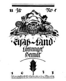Elsaß-Land, Lothringer Heimat, 11. Jg. 1931, H. 5.