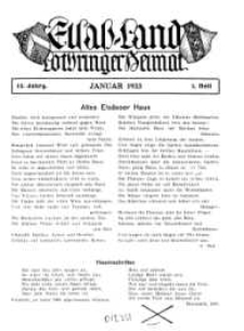 Elsaß-Land, Lothringer Heimat, 13. Jg. 1933, H. 1.