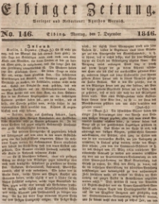 Elbinger Zeitung, No. 146 Montag, 7. Dezember 1846
