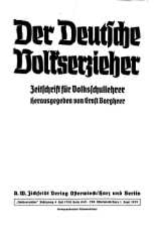 Der Deutsche Volkserzieher. Zeitstschrift für Volksschullehrer, 4. Jg. 1939, H. 17/18